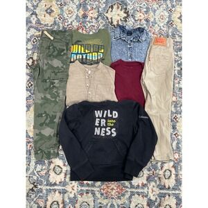Columbia Levi's Zara Boys Size 6 Bundle Camo Khaki Hoodie Denim GUC
